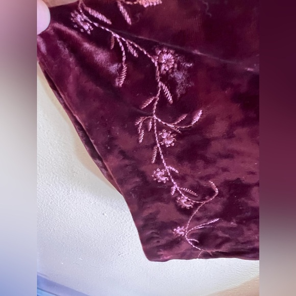 J.Jill Pinot Multi Embroidered Velvet Tunic Top Purple Size L - Picture 15 of 16
